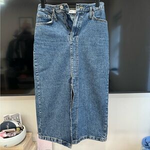 Mango XS Midi Jean Skirt